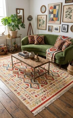 DK-136 Çift taraflı Otantik Arya Kilim