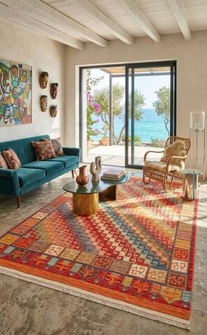 DK-127 Çift taraflı Otantik Arya Kilim